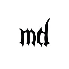 MD monogram logo design letter text name symbol monochrome logotype alphabet character simple logo