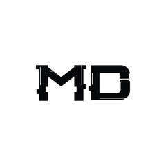 MD monogram logo design letter text name symbol monochrome logotype alphabet character simple logo