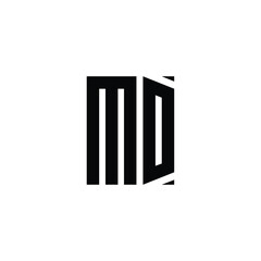 MD monogram logo design letter text name symbol monochrome logotype alphabet character simple logo