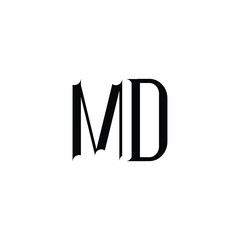 MD monogram logo design letter text name symbol monochrome logotype alphabet character simple logo