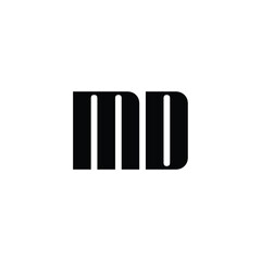 MD monogram logo design letter text name symbol monochrome logotype alphabet character simple logo