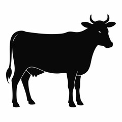 cow silhouette vector icon on white background