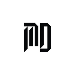 MD monogram logo design letter text name symbol monochrome logotype alphabet character simple logo