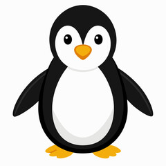 Simple Penguin Silhouette on White