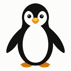 Simple Penguin Silhouette on White