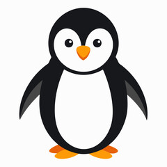 Simple Penguin Silhouette on White