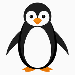 Simple Penguin Silhouette on White