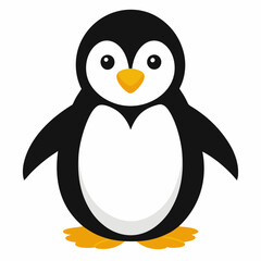 Simple Penguin Silhouette on White