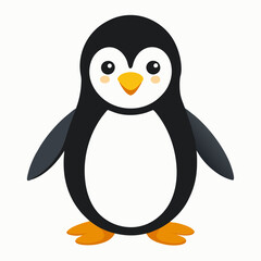 Simple Penguin Silhouette on White