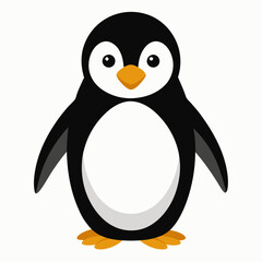 Simple Penguin Silhouette on White