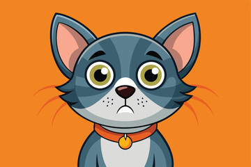 Fototapeta premium A funny cat looks guilty after causing mischief in the house Funny pet with guilty eyes and bad behavior,