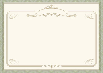 Light beige classic retro certificate of achievement paper template