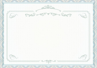 White classic retro certificate of achievement paper template