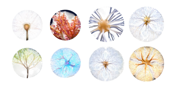 Abstract Sea Life Illustration Collection, PNG collection, set bundle, isolate on transparent or white background