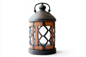 Antique medieval lantern, candlesholder isolated on a white background..
