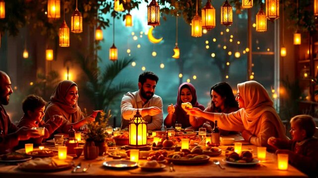 Warm Ramadan Gathering: Family Dinner Under the Stars