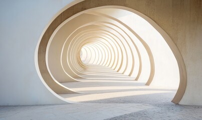 Obraz premium Abstract curve of tunnel, Generative AI