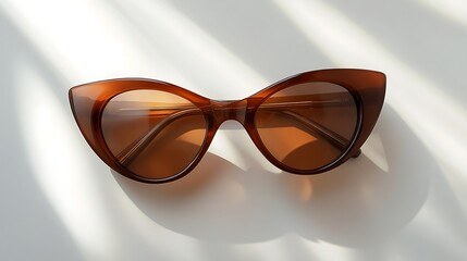 women's sunglasses with brown glass isolated on white