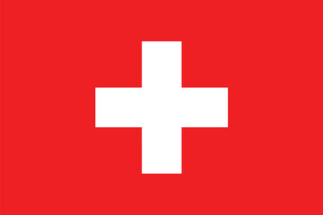 Nationall flag of Switzerland. Vector illustration
