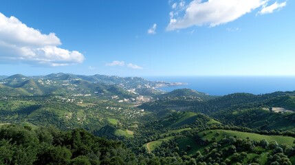 Fototapeta premium Coastal Village Panorama