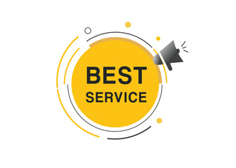 Best service banner label icon loudspeaker flat design template. Vector sign.
