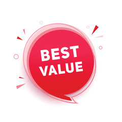 Best value banner, announcement design speech bubble icon. vector graphic design element.