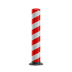Red and White Safety Bollard for Traffic Control
