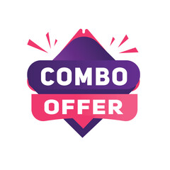 Combo offer banner symbol isolated speech template. Vector illustration isolated for announce, business Advertising.