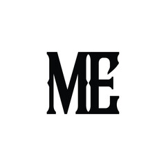 ME monogram logo design letter text name symbol monochrome logotype alphabet character simple logo
