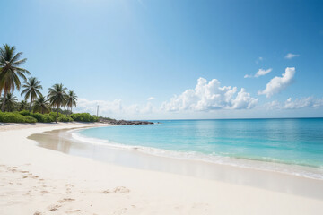 Serene Tropical Beach with Crystal Clear Water.