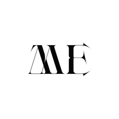 ME monogram logo design letter text name symbol monochrome logotype alphabet character simple logo