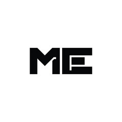 ME monogram logo design letter text name symbol monochrome logotype alphabet character simple logo