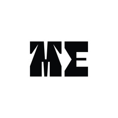 ME monogram logo design letter text name symbol monochrome logotype alphabet character simple logo