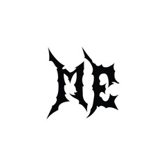 ME monogram logo design letter text name symbol monochrome logotype alphabet character simple logo