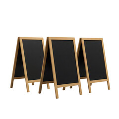 A-Frame Chalkboard Sign Boards on Transparent Background
