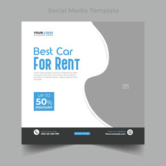 Car rental and Automotive social media banner or Instagram post template
