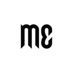 ME monogram logo design letter text name symbol monochrome logotype alphabet character simple logo
