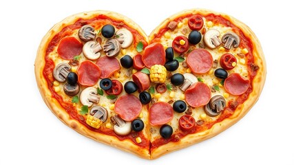 Heart Shaped Pizza with Toppings - Delicious Gourmet Pizza