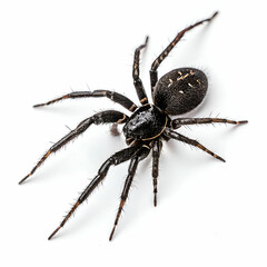 black spider in white background