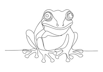 Continuous One-Line Drawing of a Frog - Minimalist Wildlife Art