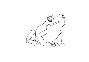 Continuous One-Line Drawing of a Frog - Minimalist Wildlife Art