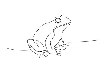 Continuous One-Line Drawing of a Frog - Minimalist Wildlife Art