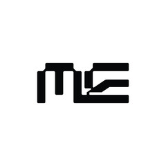 ME monogram logo design letter text name symbol monochrome logotype alphabet character simple logo