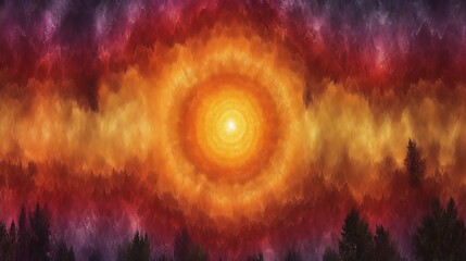 Celestial Fire Within A Forest Of Stars