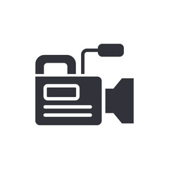 Audio visual recorder solid icons, minimalist vector illustration ,simple transparent graphic element .Isolated on white background