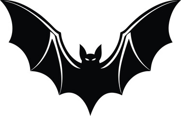 Stylized Black Bat Wings Spread Halloween Night Creature