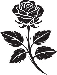 nice Rose silhouette vector art illustration