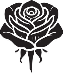nice Rose silhouette vector art illustration