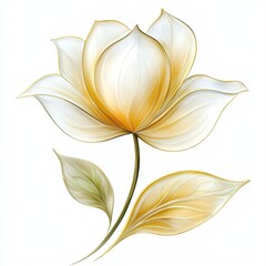 Elegant Floral Design Featuring a Soft White and Gold Blossom