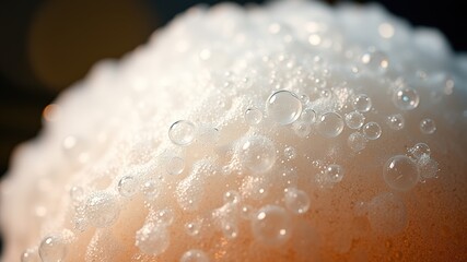 Macro Beer Foam Bubbles - Closeup, Bright, Colorful,  High-Quality Photography